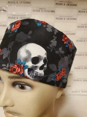 SKULL AND ROSES /MENS / cap/Rn's, Dr's,medical staff  - Image 1 of 3