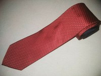Tommy Hilfiger Tie Red White Dots Woven Luxury Designer Silk Jacquard Necktie 