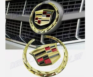 Golden Color 6" Front Hood Grille Emblem For Cadillac - Picture 1 of 1