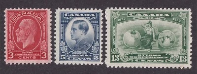 MATT'S STAMPS CANADA SCOTT #192-194 COMMEMORATIVE ISSUES OF 1932, MH CV$36.50 - Image 1 of 3