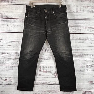 Pantalones de mezclilla Wallace & Barnes para hombre 29x32 (Act 32x29) negros botones rectos mosca K59 - Imagen 1 de 11