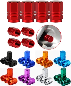 4 or 8 Aluminum Hex Car Auto Motorcycle Tire Valve Stem Cap Air Caps Cover Wheel - Picture 1 of 21