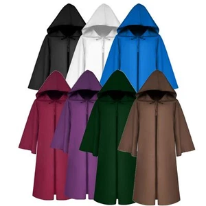 Long Hooded Cloak for Halloween Cosplay Costumes Men Women Medieval Renaissan... - Picture 1 of 7