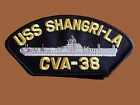 PORTE PATCH CHAPEAU DE NAVIRE USS SHANGRI-LA CVA-38 US MARINE AMÉRICAINE TRANSFERT DE CHALEUR FABRIQUÉ AUX ÉTATS-UNIS