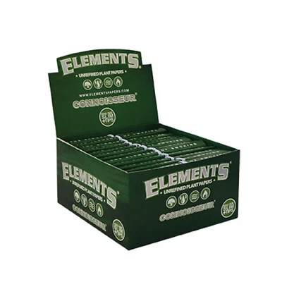 New ELEMENTS GREEN KING SIZE CONNOISSEUR Rolling Papers with Filter Roach Tips