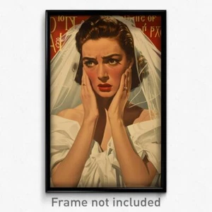 Griechisches Filmposter - Frau fühlt sich genervt, sperriges Hochzeitskleid (Kunstdruck) - Bild 1 von 1