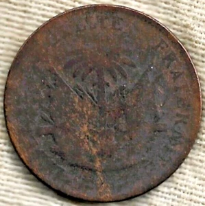 1894 HAITI 2 CENTIMES COIN - FREE SHIPPING - Picture 1 of 2