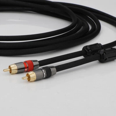 Pair OFC HIFI Audio RCA Cable Gold-plated Plug Power Cable Signal Interconnect - Image 1 of 4