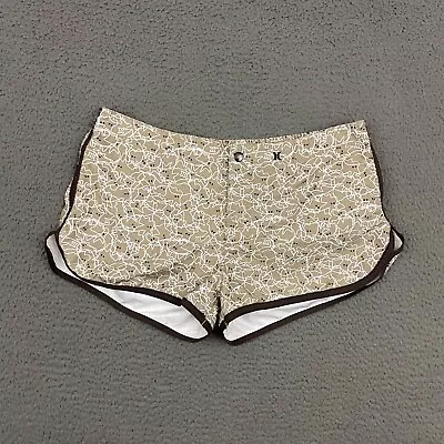 Hurley Board Shorts Womens Size 11 Brown Animal Print Funny Surfer Swim Beach - Image 1 of 4