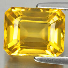 Yellow Citrine 2.98 Ct. VVS Octagon Shape 10 x 8 Mm. Natural Gemstone Brazil