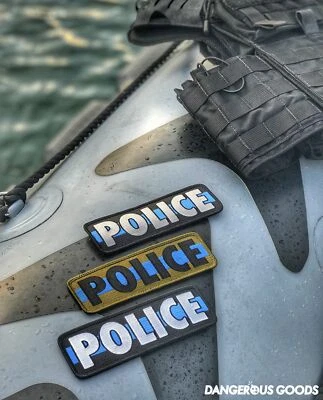 Dump Box DUTY GEAR THIN BLUE LINE PLATE CARRIER POLICE PATCH - Image 1 of 2