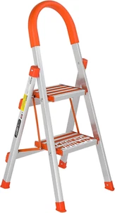 2 Step Ladder Aluminum Lightweight Folding Step Stool Portable Home and Kitchen - Picture 1 of 7