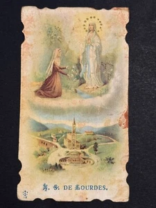 carta sacra cromolitografia santino immagine pieuse "VIRGEN DE LOURDES" - Foto 1 di 1