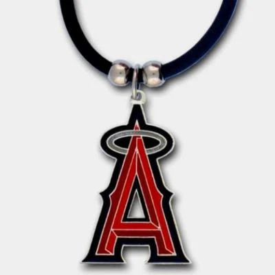 Los Angeles Anaheim Angels Rubber Cord Necklace w/ Logo Charm Licensed MLB - Image 1 of 3