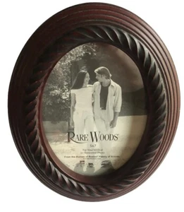 Rare Woods Mahogany Stained Oval 5x7 Picture Burnes Of Boston Photo Frame - Picture 1 of 6