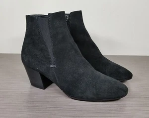 Aquatalia Faylynn Weatherproof Suede Bootie, Black, Womens Size 5 M - Picture 1 of 10