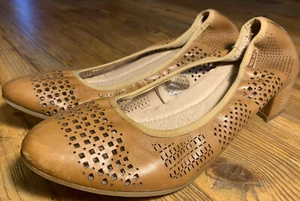 Pikolinos Mary Janes Flats Sandals Women 8.5-9M 39 Brown Leather Floral Embossed - Picture 1 of 11