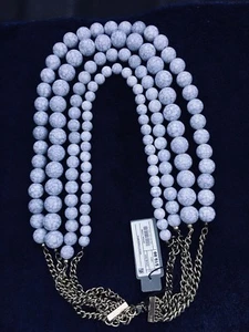 Sugarfix By BaubleBar Bold Beaded Statement Necklace Blue/DenimNWT Wedding/Party - Picture 1 of 4