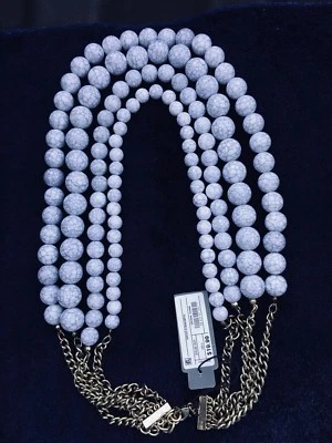 Collar Sugarfix By BaubleBar llamativo con cuentas azul/denim nuevo con etiquetas boda/fiesta Foto 1 de 4