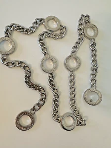 White House Black Market Adjustable Silver Chain Belt with Rings Metal - Picture 1 of 11