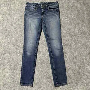American Eagle Women's Super Stretch Skinny Jeans Size 4 Short Blue Denim - Picture 1 of 9