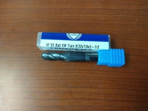 TMX 9/32 CARBIDE 4 FLUTE TIALN COATED BALL END MILL 1-104-4028 - Picture 1 of 1