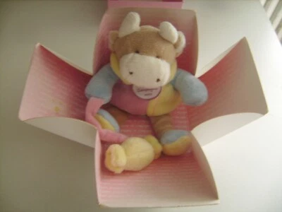 Doudou vache rose de marque Doudou et Compagnie 18 cm neuf emballé - Photo 1/2