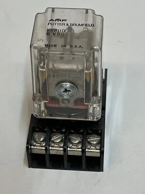 AMF Potter & Brumfield KRP11D 6V DC Relay with 27E122 Socket Base Made in USA - Image 1 of 4