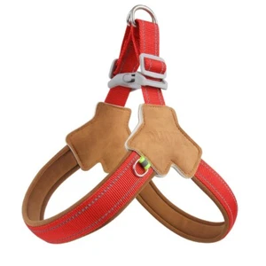 Imbracatura per cane a forma di Y, imbracature di alta qualità, taglia media/M (busto 18 pollici-22 pollici), ROSSO - Foto 1 di 7