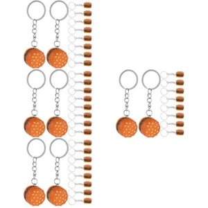 4 PCS Mini Hamburger Keychain Miss Hanging Charms Shape Pendants - Picture 1 of 12