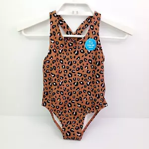 Carters Baby Girl 2T Brown Cheetah UPF 50+ One Piece Swimsuit - Picture 1 of 6