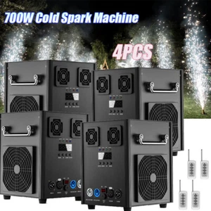 Macchina scintilla fredda 700 W effetto palco DMX fuochi d'artificio DJ evento festa matrimonio 4 pezzi - Foto 1 di 28