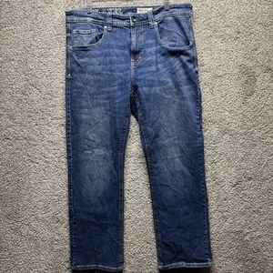 TK Axel Jeans Herren 38x32 Blau Slim Boot Cut Stretch Dicke Nähte Distressed - Bild 1 von 8