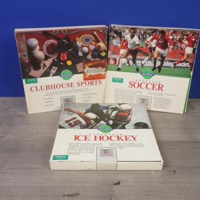 Commodore 64/128 Games Mindscape Clubhouse, Soccer & Ice Hockey CIB Lot - Image 1 of 4