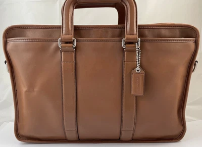 Maletín de cuero para computadora portátil Coach Lexington Embassy F70662 silla de montar Reg 498 Foto 1 de 4