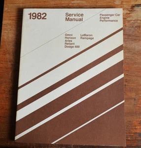 VTG 1982 Service Manual Omni Horizon Aries Reliant Dodge 400 LeBaron Rampage NM - Picture 1 of 4