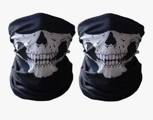2x Skull Balaclava Masks Skeleton Costume Biker Airsoft Motorcycle Paintball - Picture 1 of 9