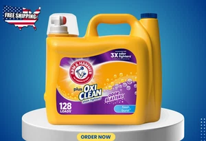 ARM & HAMMER Liquid Detergent +OxiClean, Fresh Burst, 166.5oz, 128 Loads - Picture 1 of 5