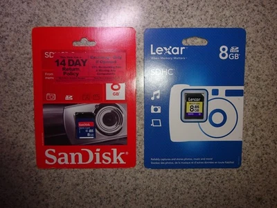 Sealed SanDisk & Lexar  8GB SD SDHC Memory Card - New In Package - Image 1 of 2
