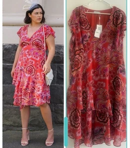 Estelle Morris Kleid Blumen Rüschensaum Größe 2x - Bild 1 von 5