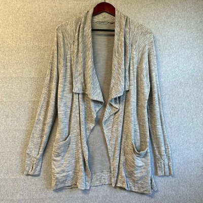 Athleta Gray Studio Wrap Cardigan Sweater Cascading Front Pockets Size Medium - Image 1 of 4