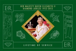 MAN 2012 Diamond jubilee Elisabetta II BF MNH** (BF89) - Imagen 1 de 2