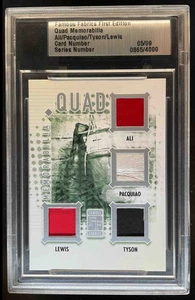 2010 Famous Fabrics FE Muhammad Ali Mike Tyson Lennox Lewis Pacquiao Patch #5/9 - Picture 1 of 2
