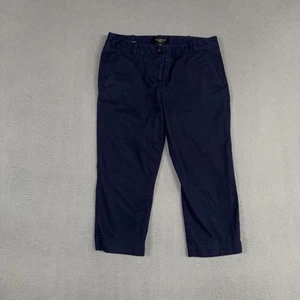 Talbots Pants Women’s 4P Navy Blue Signature Capri Chino Cotton Blend Beach - Picture 1 of 13