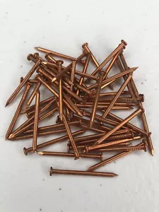 50 chiodi in rame nuovi 1 1/4" 3/16" misura testa 3d barca marina dock nail crafting - Foto 1 di 5