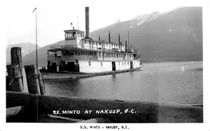 FERRY S.S. MINTO, NAKSUP, B.C. KANADA, RPPC, ALTE POSTKARTE (SX 25) - Bild 1 von 2