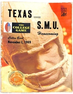 1969 Texas Longhorns vs SMU Mustangs Football Program Very Good - Picture 1 of 3