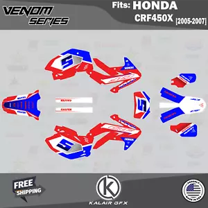 Graphics Kit for Honda CRF 450X (2005-2007) Venom Series - BLUE - Foto 1 di 6