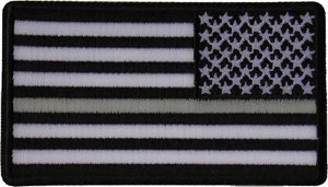 Gray Stripe Reversed American Flag Patch - Picture 1 of 5