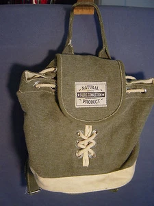 Rucksack Schultasche Handtasche Carry All Tote Naturstoff Grau Jeanstasche - Bild 1 von 4